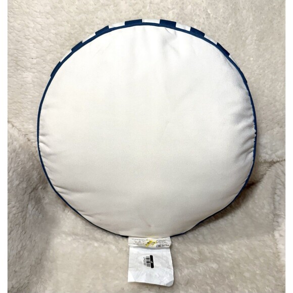 Threshold 16” Round Outdoor Throw Pillow Blue Shells Patio Cushion NEW - Picture 6 of 6